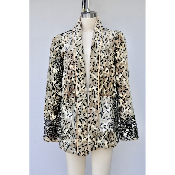 Vintage Faux Fur Leopard Jacket Coat - Faux Fur Spotted Cheetah Leopard XXS - XS - Picture 7 of 10